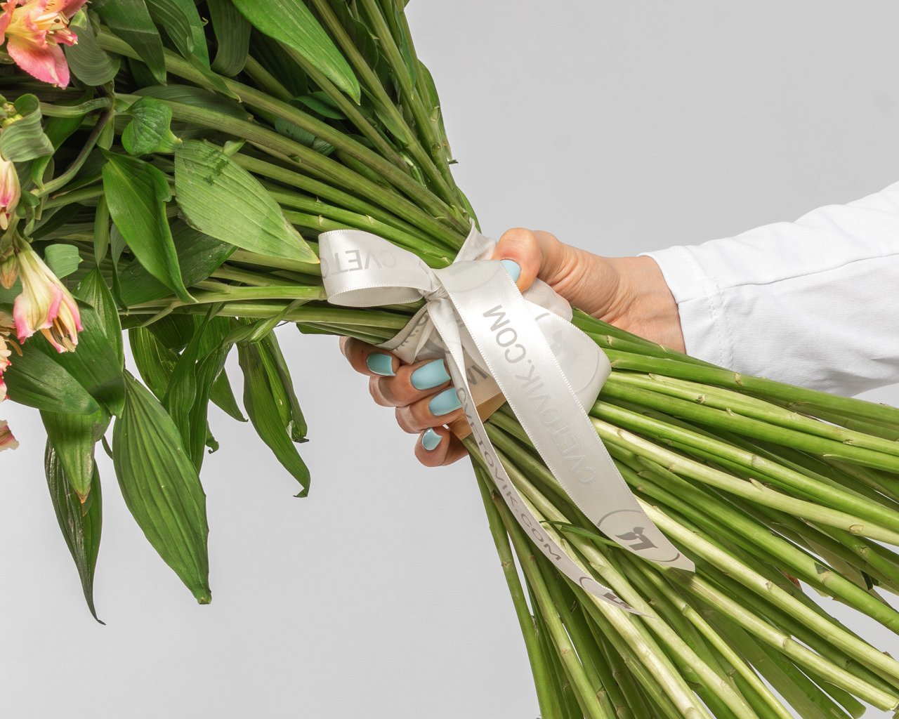 Букет из 101 альстромерии микс под ленту - 4