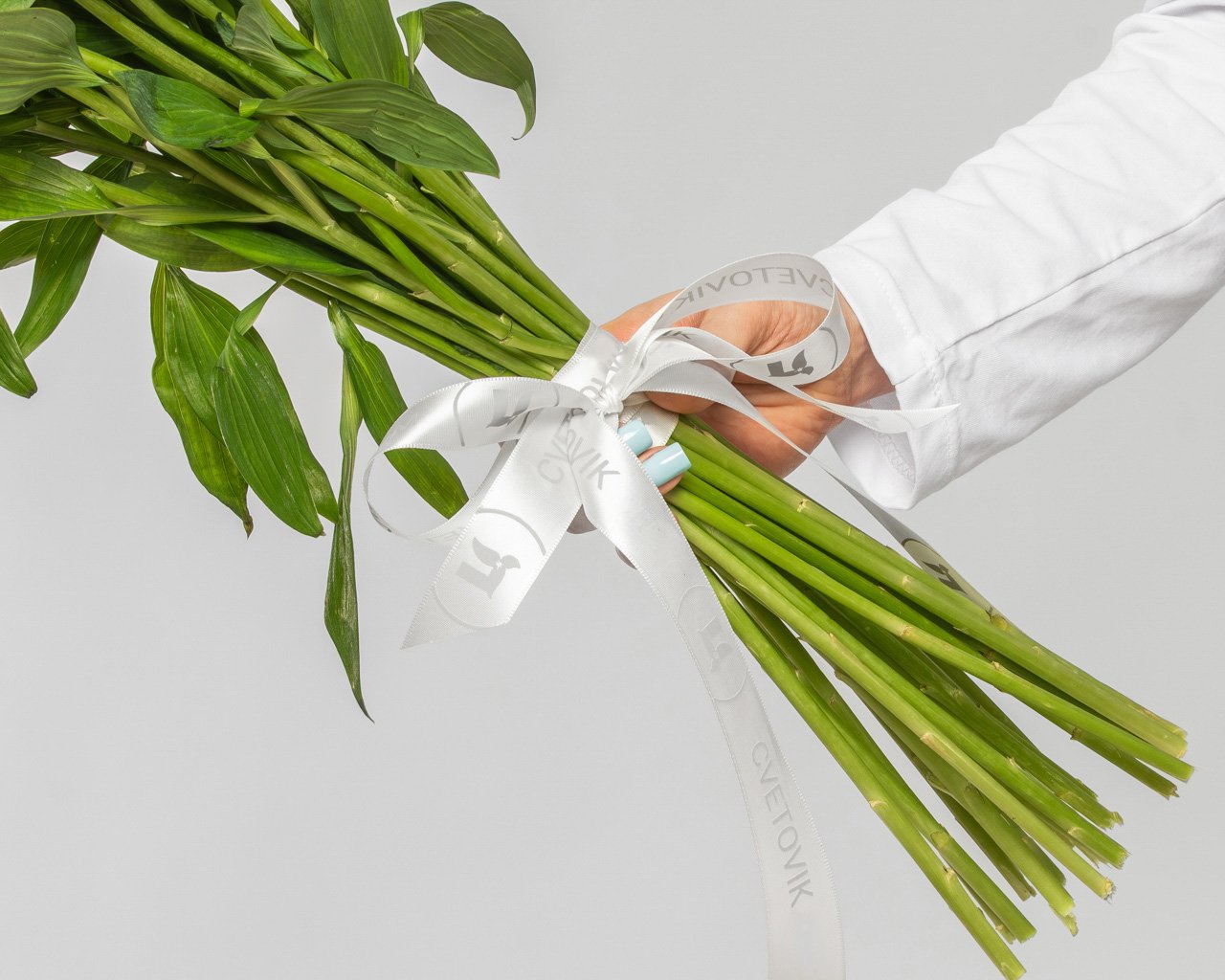 Букет из 25 альстромерий нежный микс под ленту - 4