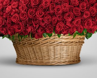 Корзина цветов из 1001 розы Эквадор 60-70 см  small - 2