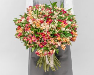 Букет из 101 альстромерии микс под ленту  small - 2