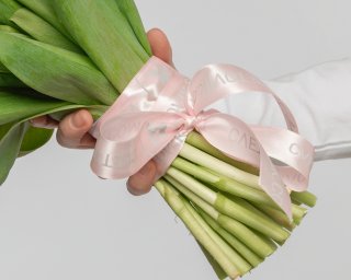 Букет из 25 тюльпанов стандарт микс под ленту  small - 4