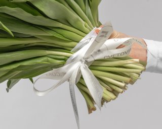 Букет из 101 тюльпана пионовидного микс под ленту  small - 4