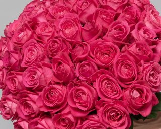 Букет из 51 малиновой розы 50-60 см (Россия) под ленту  small - 4