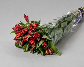 Пачка из 10 красных альстромерий  small - 2