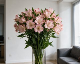 Пачка из 10 розовых альстромерий  small - 4