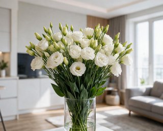 Пачка из 10 белых эустом  small - 4