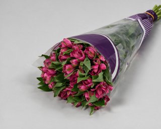 Пачка из 10 малиновых альстромерий  small - 2