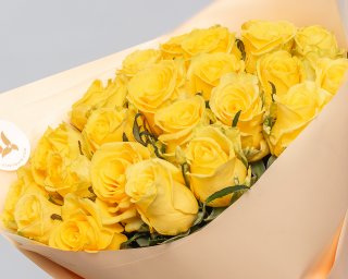 Букет из желтых роз 35-40 см (Россия) в упаковке    25 шт small - 4